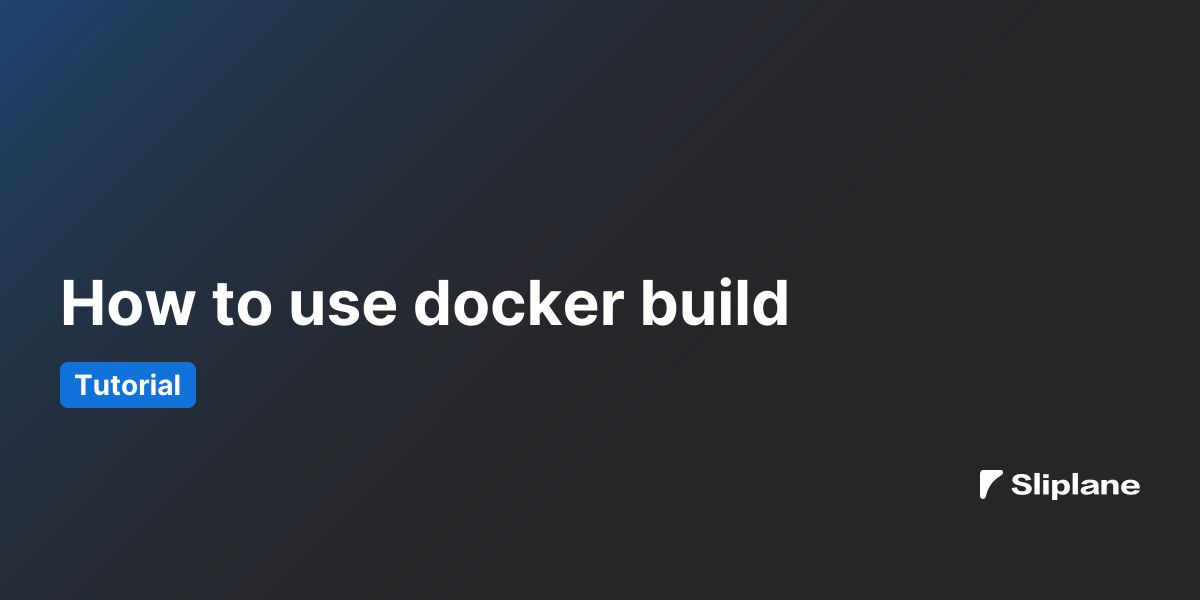 How to use docker build